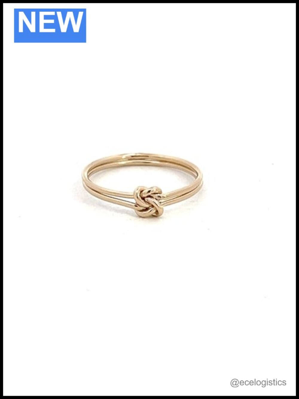 14K Gold Filled Double Love Knot Ring Adjustable Handmade